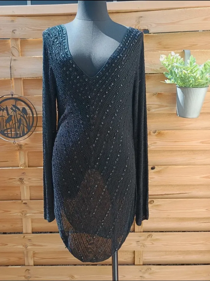Magnifique robe en maille et sequins taille S/M - photo numéro 3