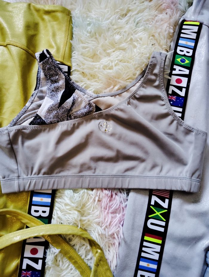 Ensemble zumba s or argent fitness danse brillant - photo numéro 4