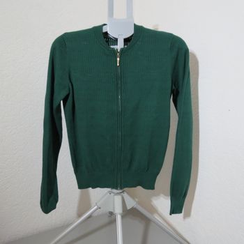 Gilet zippé vert – Taille M – 100 % coton