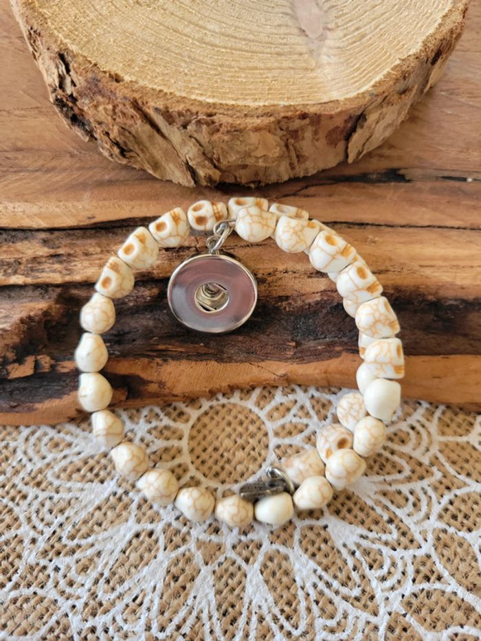 Bracelet chunk mémoire tête de mort pour bouton pression - photo numéro 4