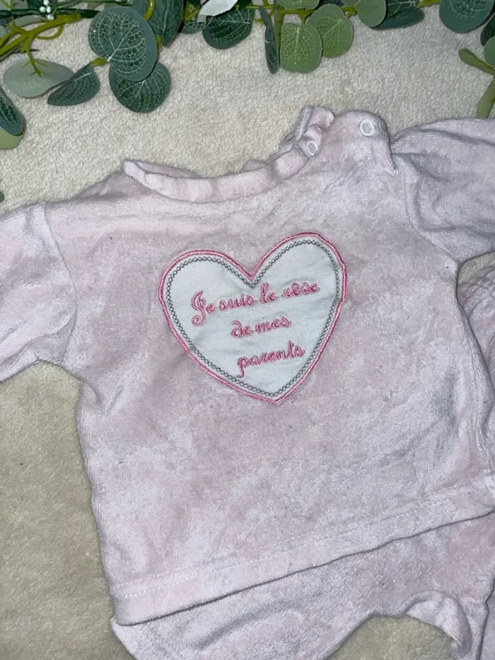 Pyjama velours deux pièces 3mois - photo numéro 2