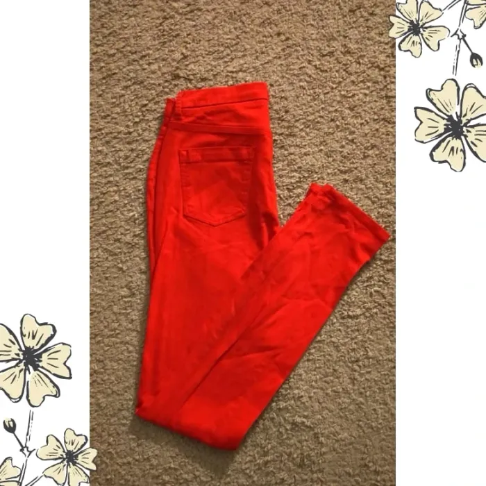 Jean corail rouge femme NafNaf, taille 36, taille basse