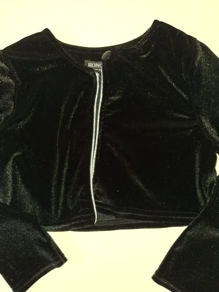 Gilet court boléro velours noir - photo numéro 3