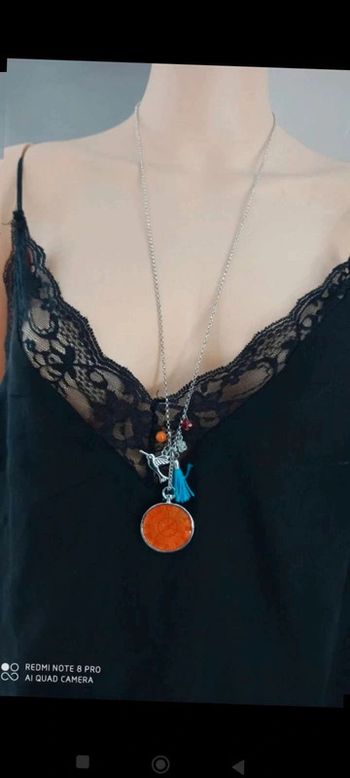 Collier horloge  oiseau