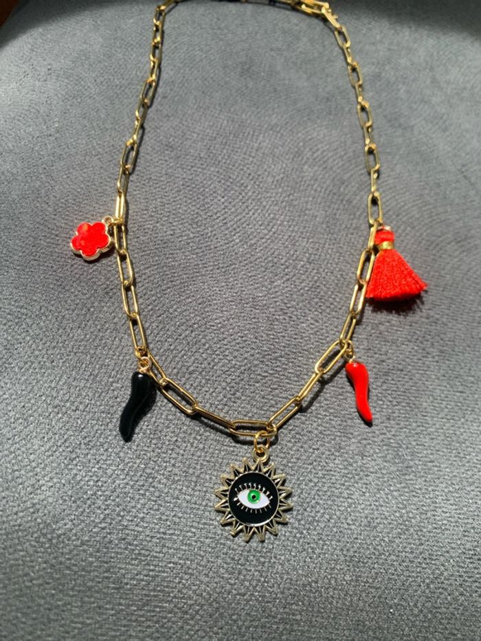 collier acier inoxydable doré - photo numéro 2