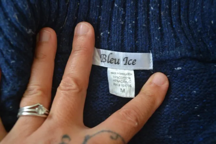 Pull torsadé Blue Ice - Taille M - photo numéro 3