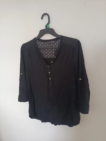 Blouse noire dentelle épaules Atmosphere 38