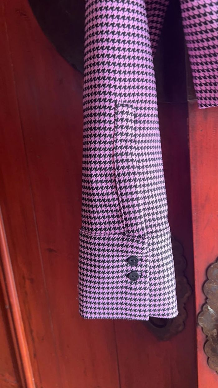 Zara haut motif pied de poule rose et noir taille S - photo numéro 6