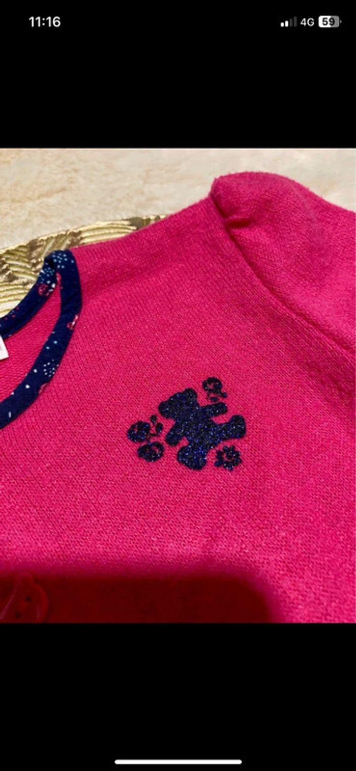 🩷🤍 Lot 2 gilets bébé 6 mois – Lulu Castagnette & Jean Bourget – Très bon état🩷🤍 - photo numéro 3