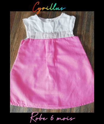 Robe rose Cyrillus 6 mois Comme neuve