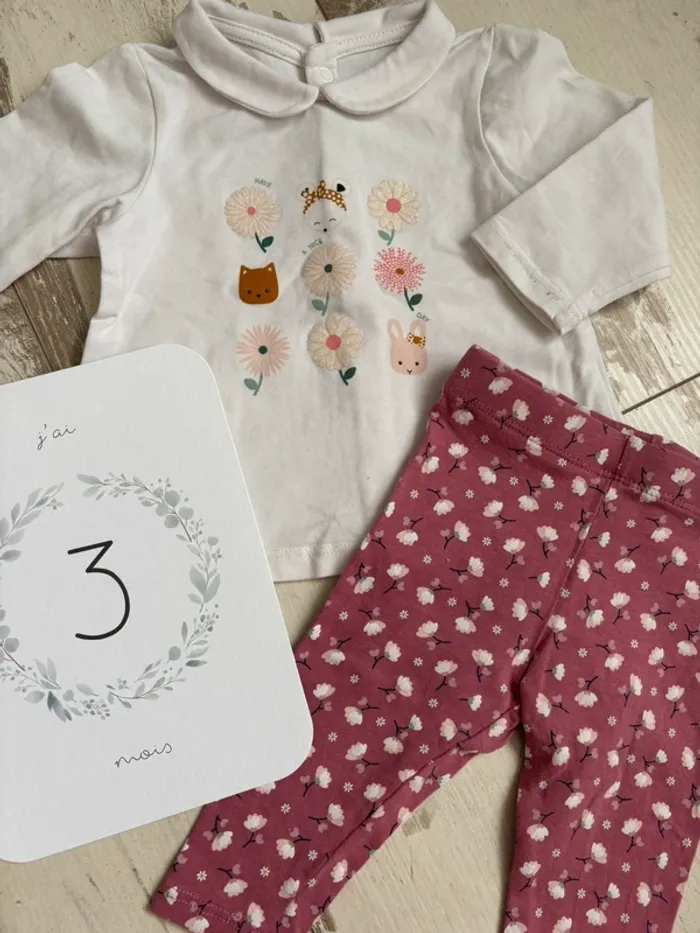Ensemble fleuri Obaïbi 3 mois