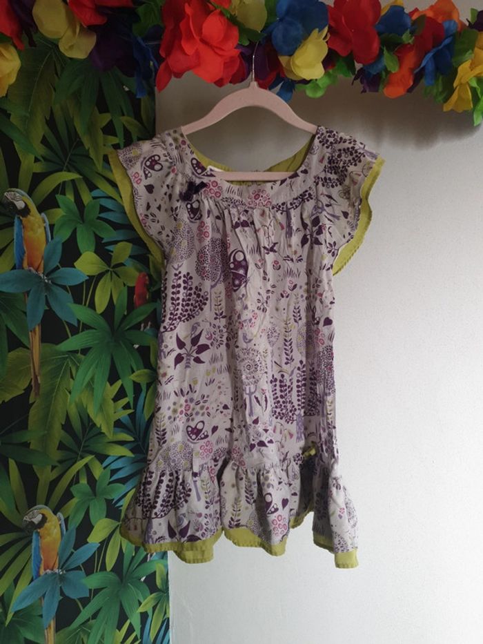 Robe printanière volants anis