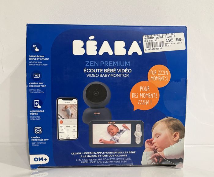 BÉABA Babyphone écoute-bébé Vidéo Zen Premium night blue.