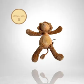 Peluche Lion orange jaune Moulin Roty Les Zazous A1038