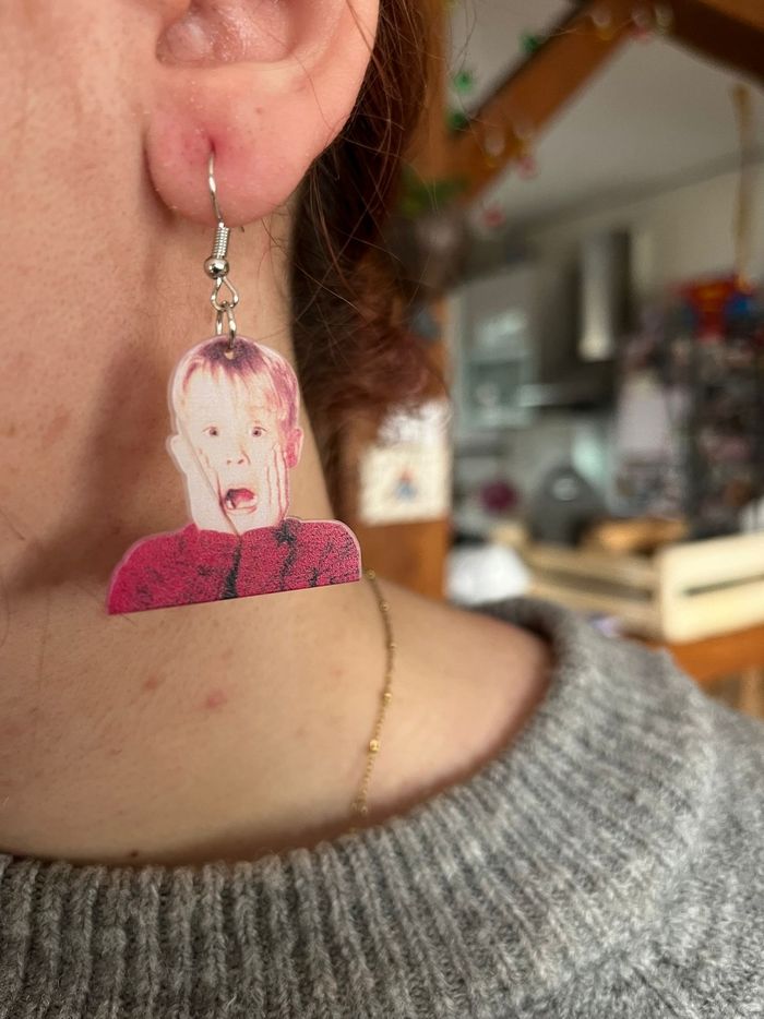 Boucles d’oreilles fun “Maman j’ai raté l’avion” - photo numéro 2