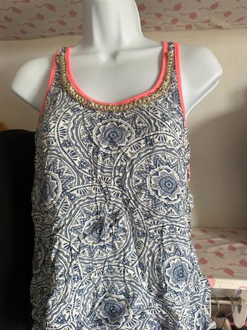 Debardeur|chaine|bleue