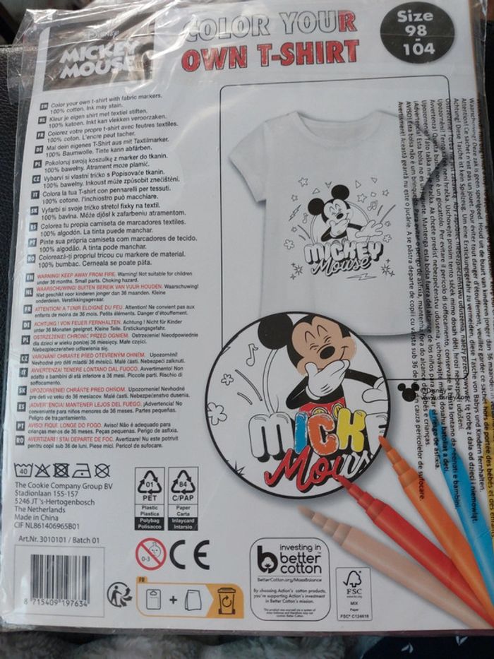 T-shirt à colorier mickey - photo numéro 2
