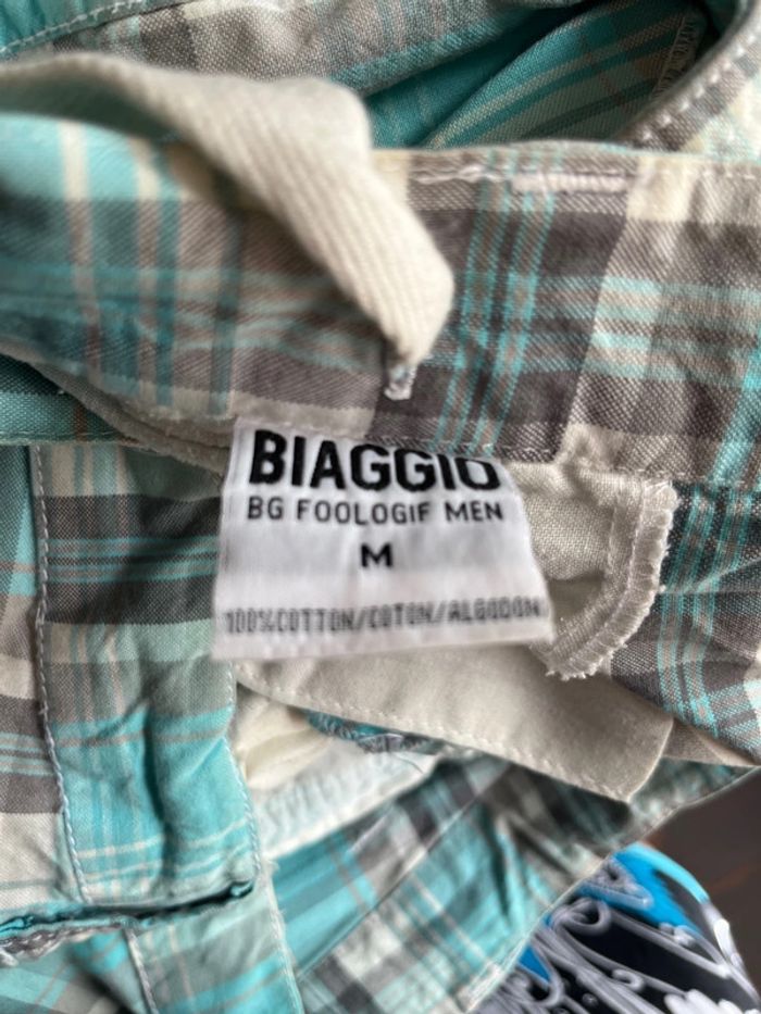 Bermuda coton homme carreaux turquoise taille M Biaggio - photo numéro 6