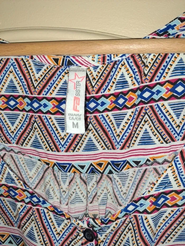 Tunique sans manche Fb Sister M multicolore tbe étiquette compo coupée - photo numéro 2