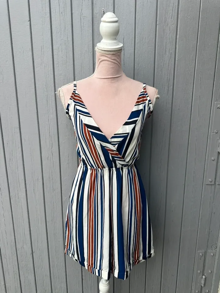 Combi-short rayé coloré été légère fines bretelles 36/S