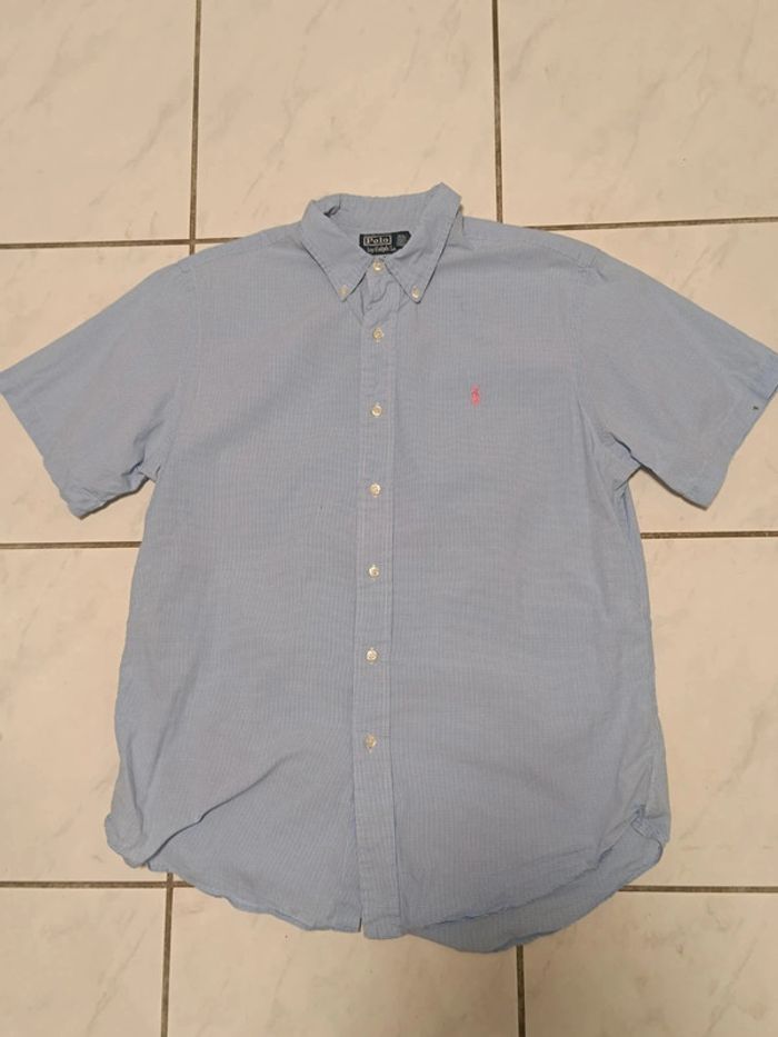 🟦 Chemise Ralph Lauren à petits carreaux – Taille L – Manches courtes (Custom Fit) - photo numéro 10