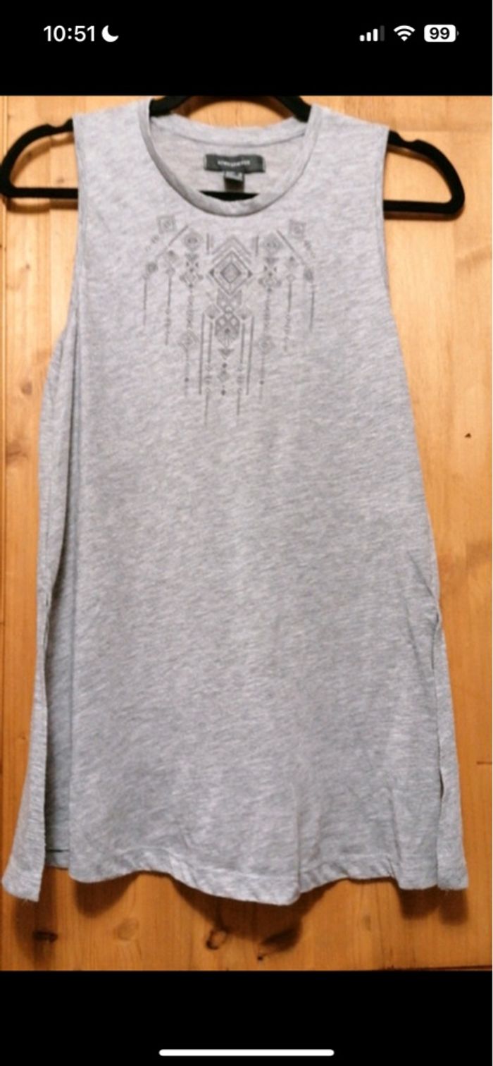 Débardeur gris  long fentes