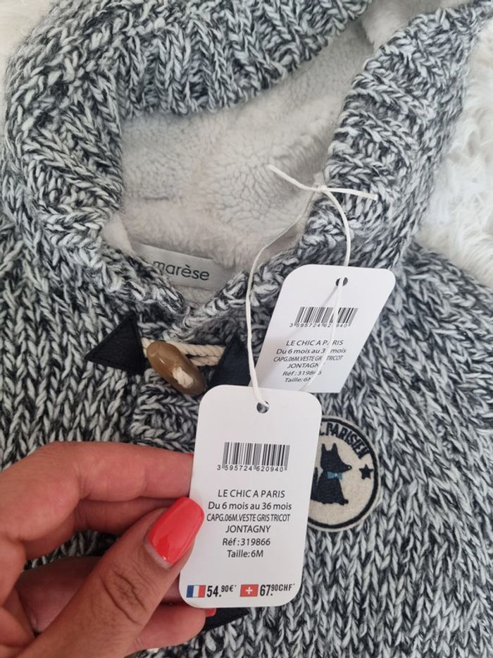 Veste grise tricot Marèse 6 mois - photo numéro 3