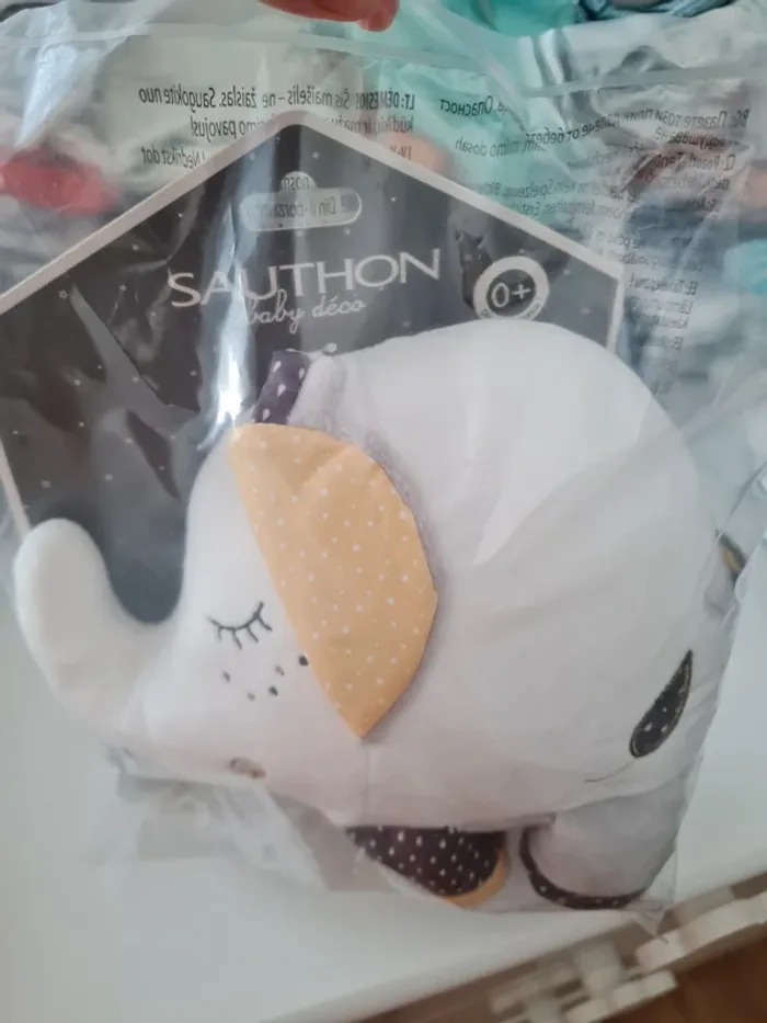Éléphant déco doudou Sauthon neuf - photo numéro 4