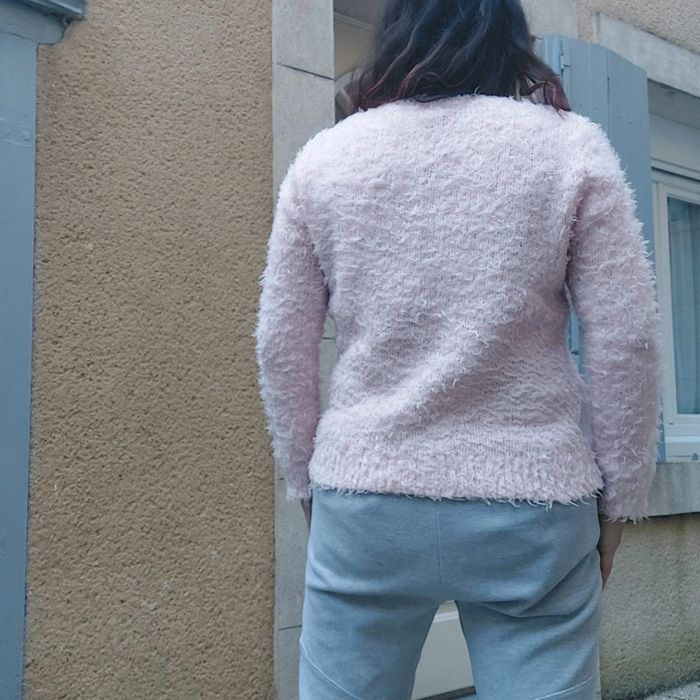 Pull pilou rose pâle pour taille M - photo numéro 5