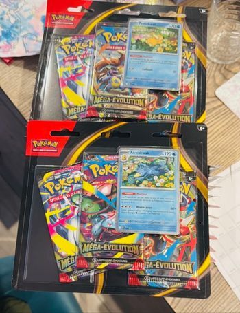 Tripack Méga Évolution ME01 Pokémon Psykokwak ou Akwakwak en précommande