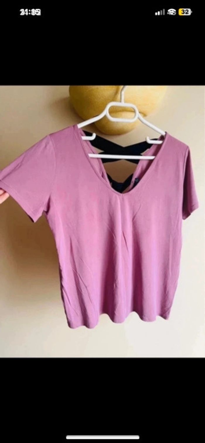 Sublime tee-shirts kiabi rose laçage dos taille M - photo numéro 6