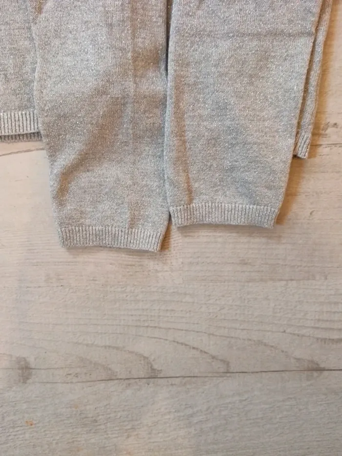 Gilet gris à paillettes Hema 98cm - photo numéro 3