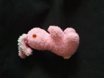 Ancienne Peluche lapin rose et blanc Hauteur 27 cm