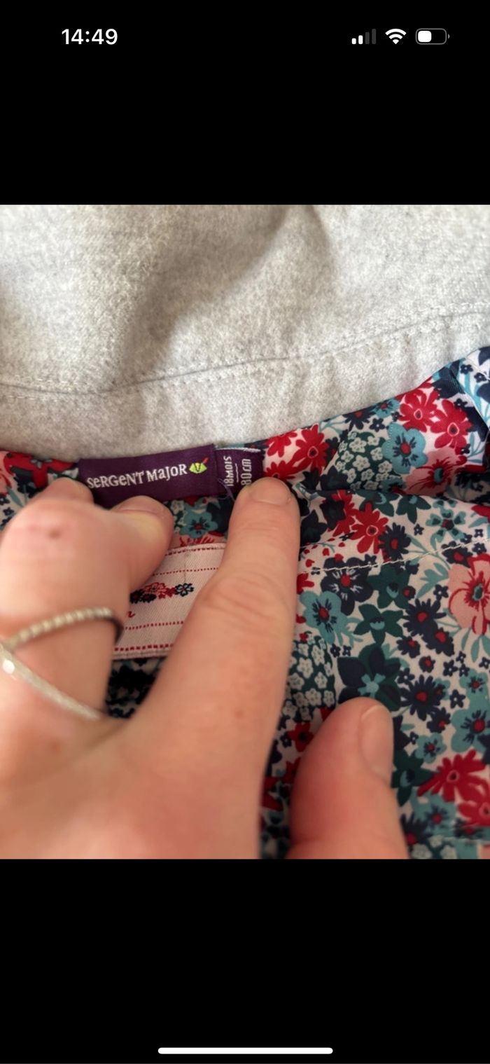 Manteau à capuche gris bébé fille sergent major 18 mois - photo numéro 5