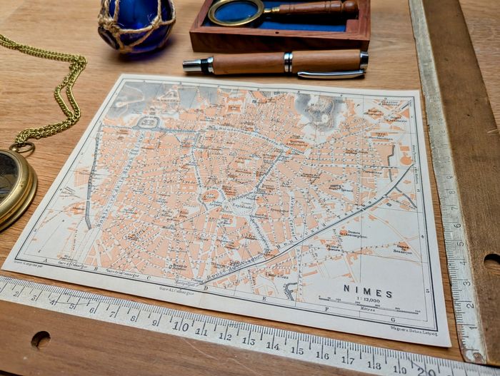 Imprimée en 1906, plan de Nîmes. Original Vintage Authentique. - photo numéro 3