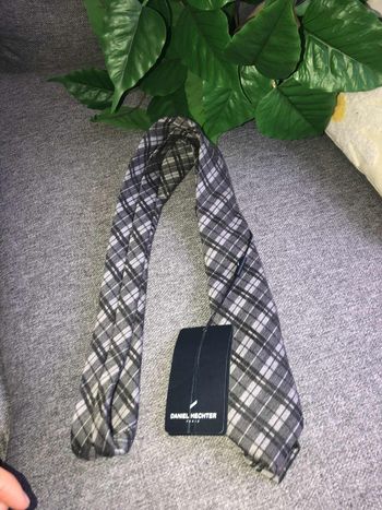 Cravate Grise à Carreaux Daniel hechter