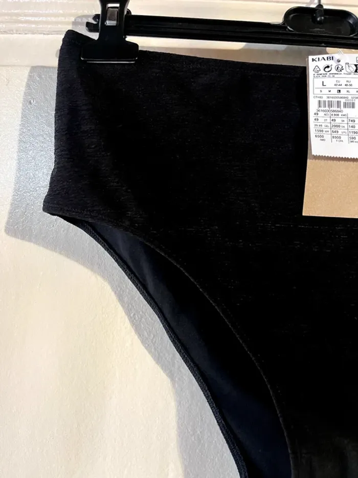 Bas de maillot de bain noir taille haute taille L