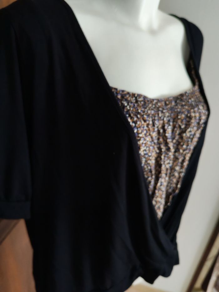 Haut t-shirt noir avec imprimé t54/56 In Extenso - photo numéro 7