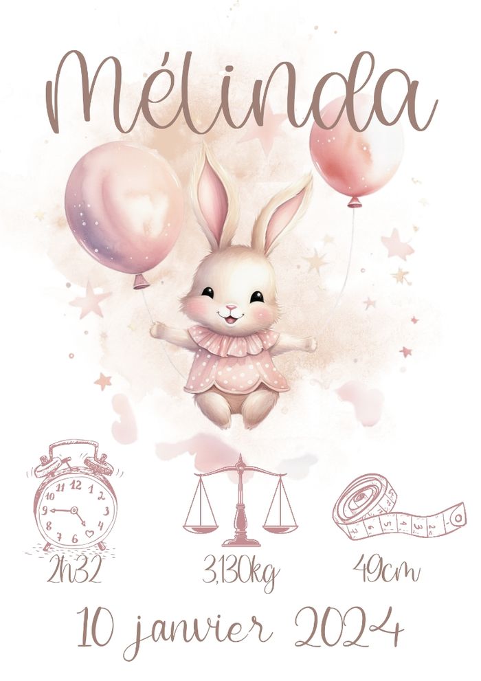 affiche naissance personnalisé - photo numéro 2