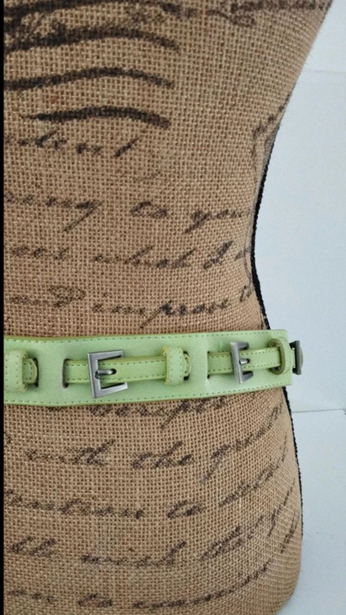 Ceinture verte multi boucles 90 cm femme - photo numéro 8