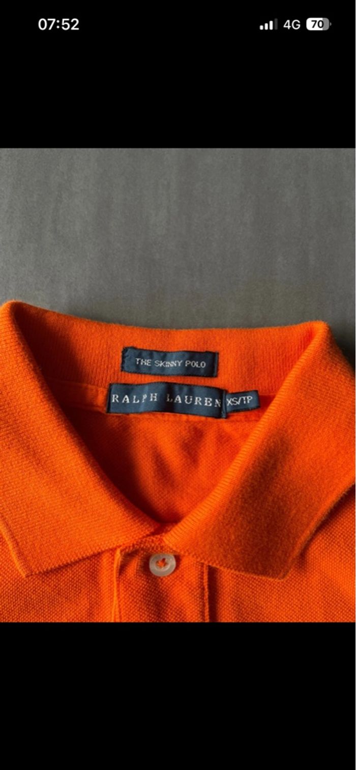 Polo Ralph Lauren Femme XS Orange Jaune Neuf - photo numéro 4