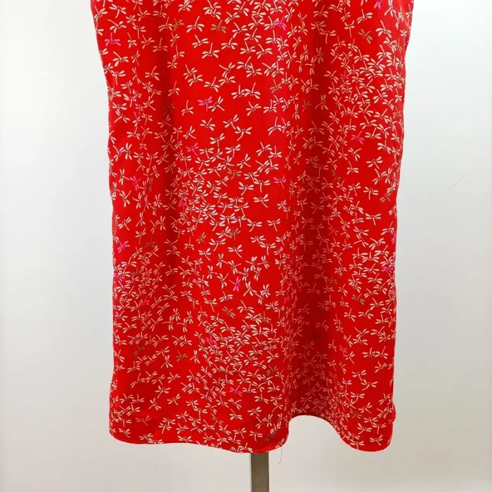 Robe rouge Monoprix AutreTon imprimé libellules sans manches T38 A1445 - photo numéro 8