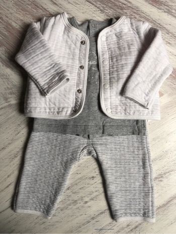 Ensemble 3 pièces « Brioche » 1 mois