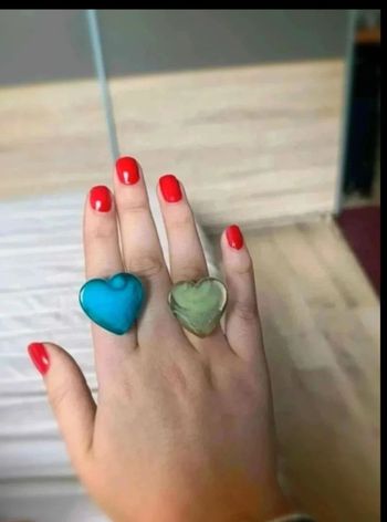 lot de deux bagues coeur