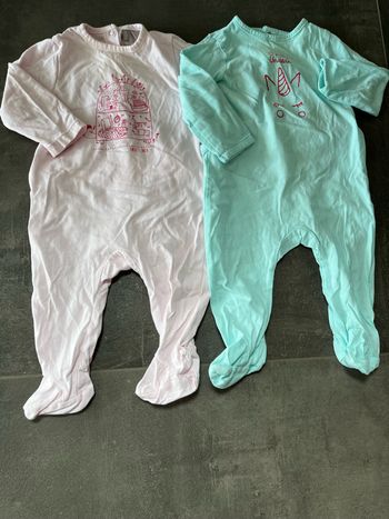 Lot de 2 pyjamas légers fille 9 mois Orchestra