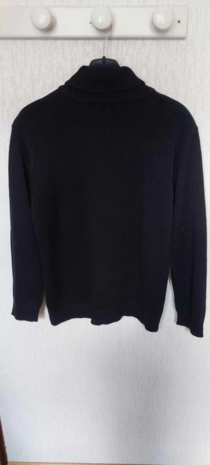 Beau pull garçon col roulé Dynam Basic 12 ans noir très bon état - photo numéro 3