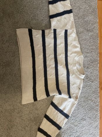 Pull en laine rayures bleu marine