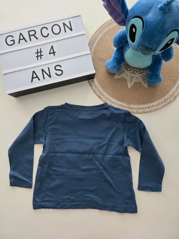 Tee-shirt bleu 4ans - photo numéro 3