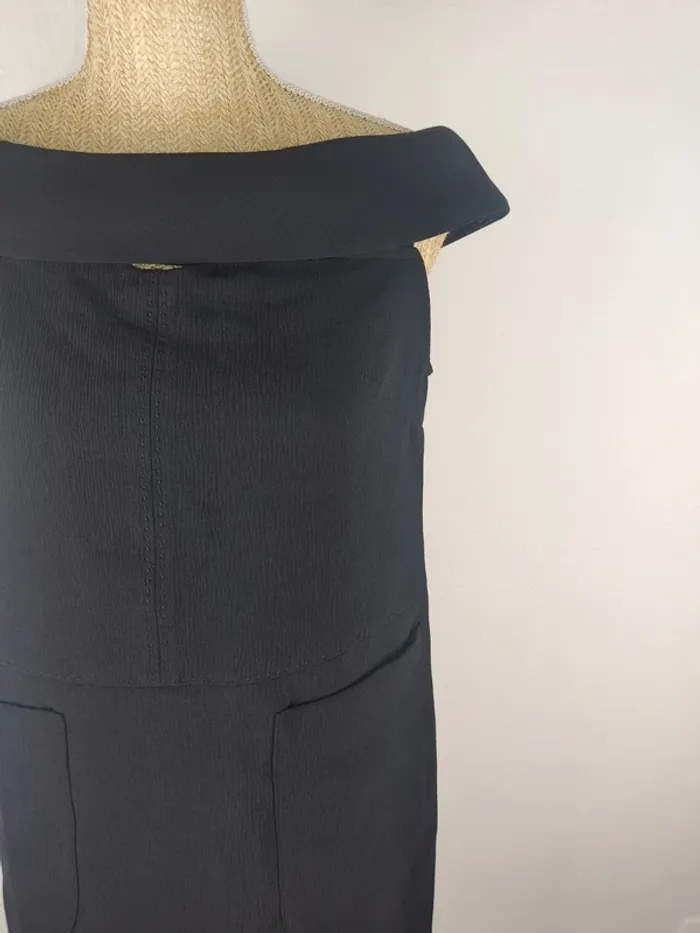 Robe mi-longue manches courtes col bardot noir avec poches taille 38 / 40 See U Soon - photo numéro 5
