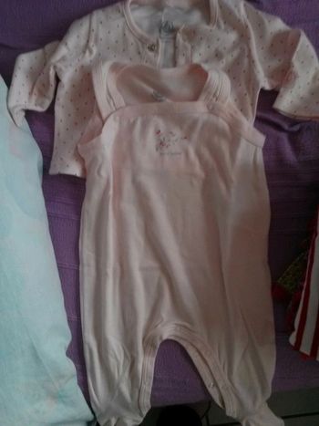 Ensemble Dors bien d'été et gilet rose Petit bateau